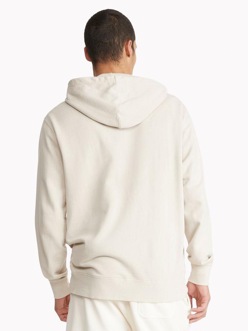 Férfi Tommy Hilfiger Solid garment-dyed Hoodies Fehér | HU 1248DFM